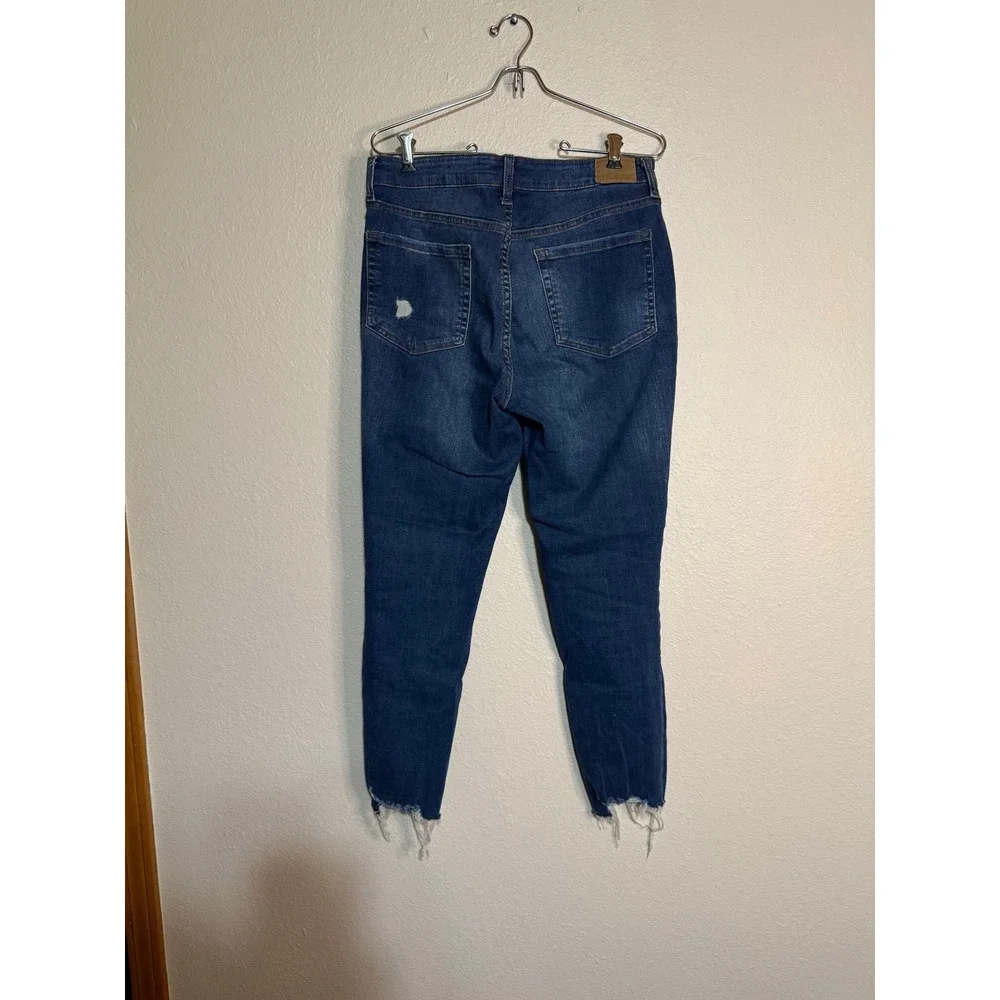 Aeropostale Womens‎ High Waisted Cropped Jeggings Distressed Medium Wash Size 10